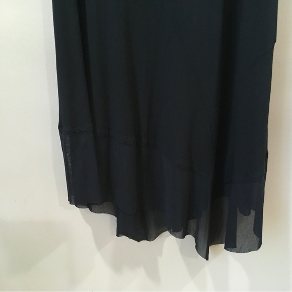 EILEEN FISHER Womens Xs Asymmetric Midi Dress Sleeveless Black Jersey Crewneck - Picture 4 of 7